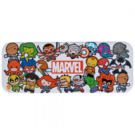 Marvel Comics Chibi Heroes and Villains White Pencil Box